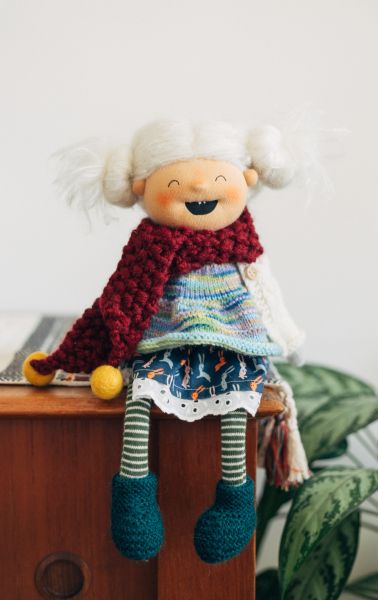 Liesel - Waldorf Inspired, Weighted, Wool filled Doll with removable clothing