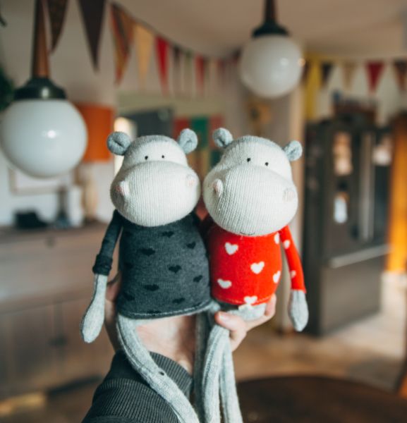 Stella and Bella - Original Sculpted Sock Hippos