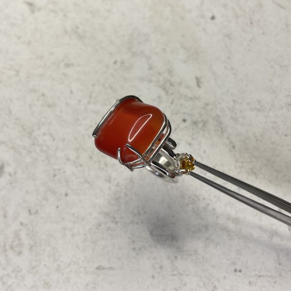CARNELIAN / SAPPHIRE RING