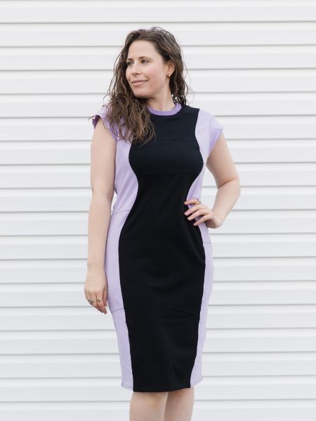 Lavendar & Black T-shirt Dress