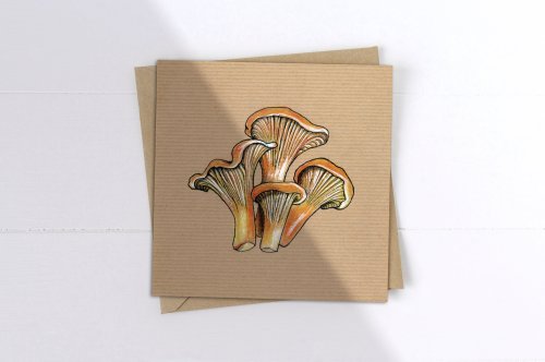 Chanterelle mini greeting card