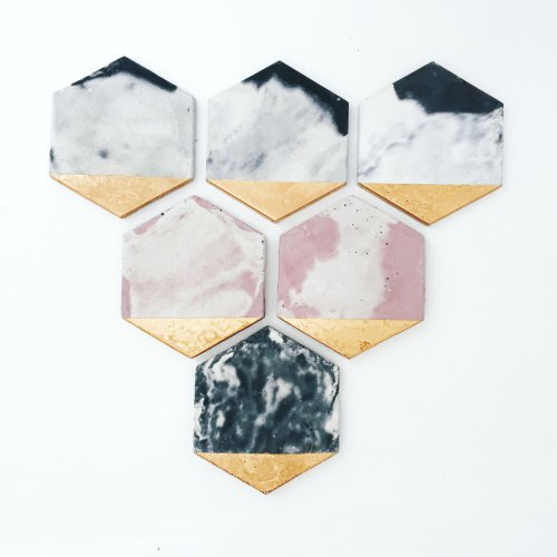 Geometric Concrete Coasters 