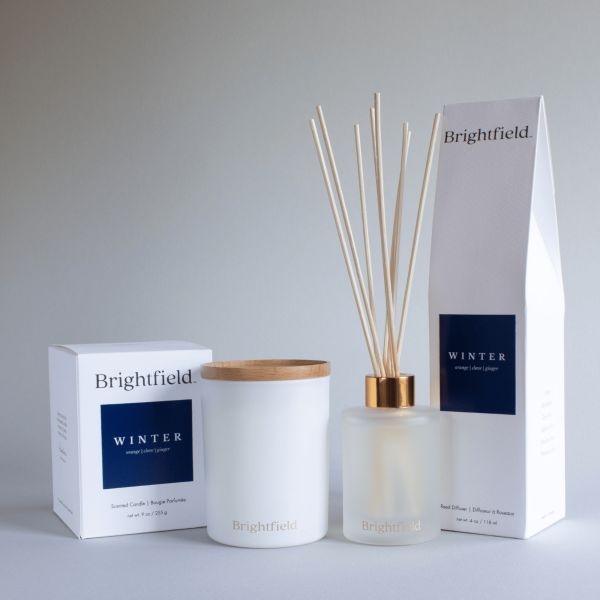 Winter Candle and Reed Diffuser Set