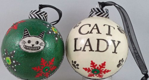 Cat Lady Christmas Ornament