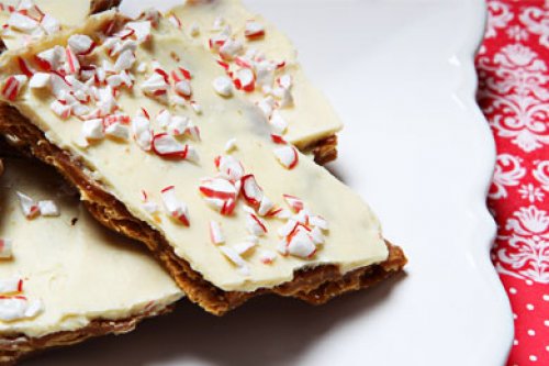 White Chocolate Peppermint Toffee Biscuit