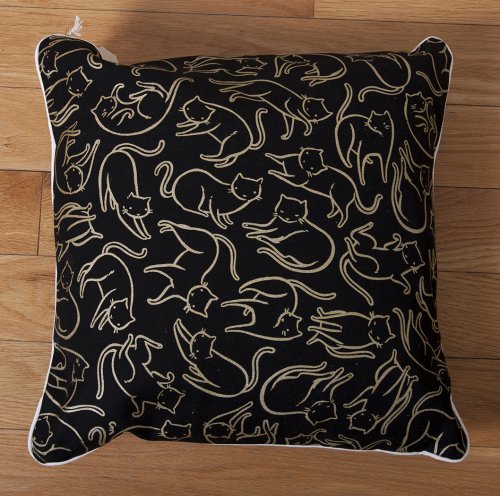 Floating cats canvas decorative pillow