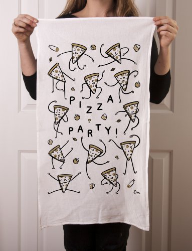 Pizza Party tea towel