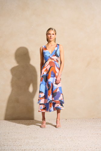 Twisted Basics Dress - Santorini Sunset 