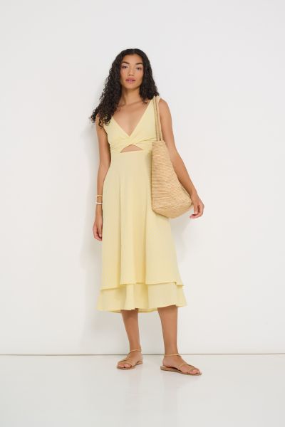 Twisted Basics Dress - Sunbeam Stripe