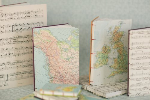 Vintage Maps & Sheet Music Books
