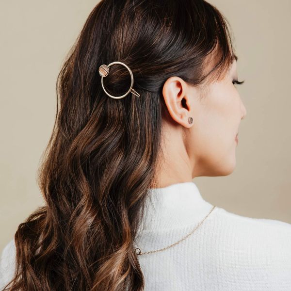 Round mini hair clip