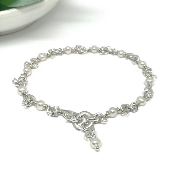 Dappled Pearl Fringe Bracelet