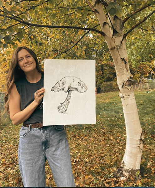 Birch Companion - original ink drawing
