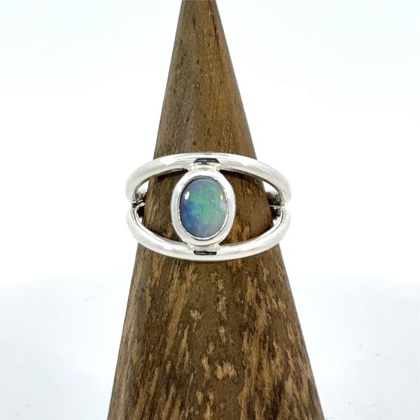 Opal Eye Minimalist Ring