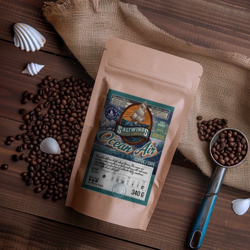 Ocean air infused dark roast coffee