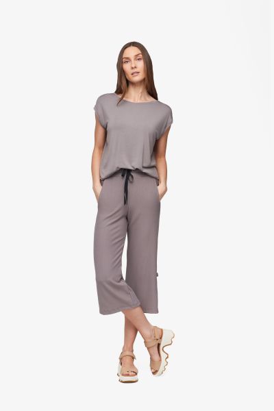 Box Tee + Freedom Wide Leg Crop in Driftwood