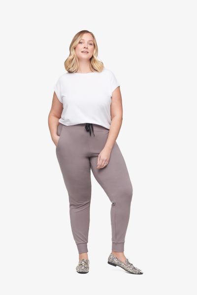 Box Tee in White + Freedom Jogger in Driftwood