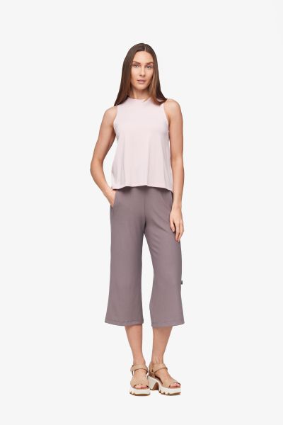 Maia Tank in Pink Quartz + Freedom Wide Leg Crop in Driftwood