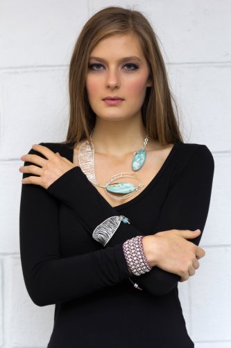 Fine Silver Structured necklace & bracelets