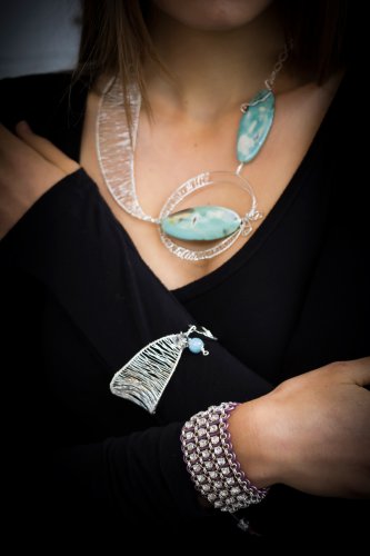 Fine Silver Structured necklace & bracelets
