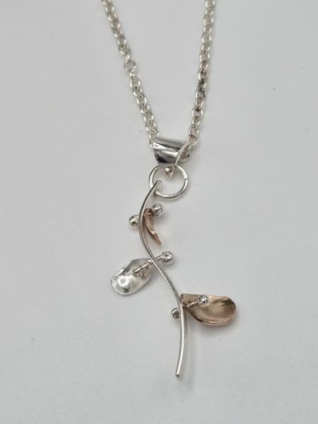 Dangling Vine Mixed Metal Pendant