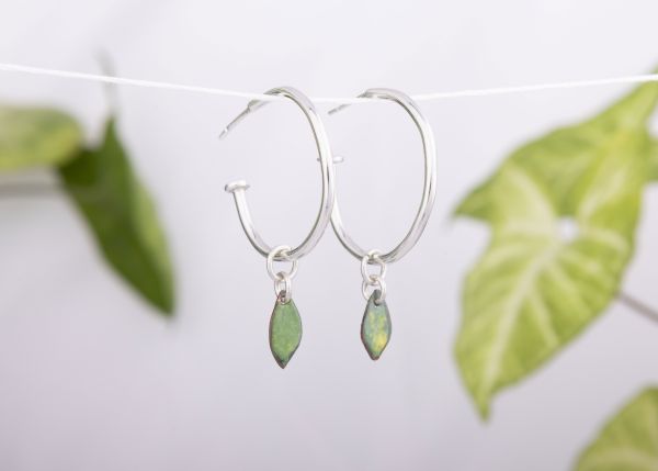 Easy Breezy Hoops with Leaf Charm
