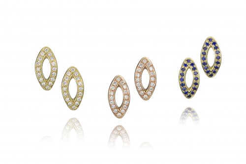 Marquee Studs With Pave Set Stones