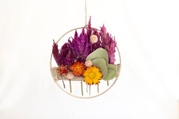 Dried Floral Wall Hanging - ring - 6 inch