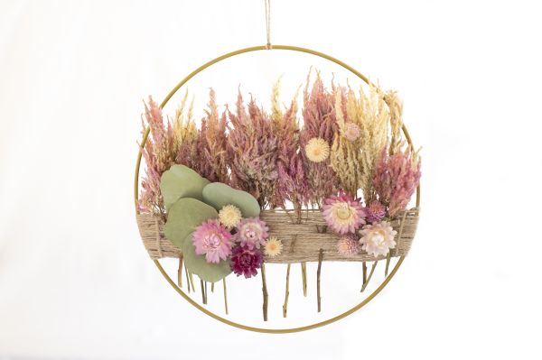 Dried Floral Wall Hanging - ring - 10 inch