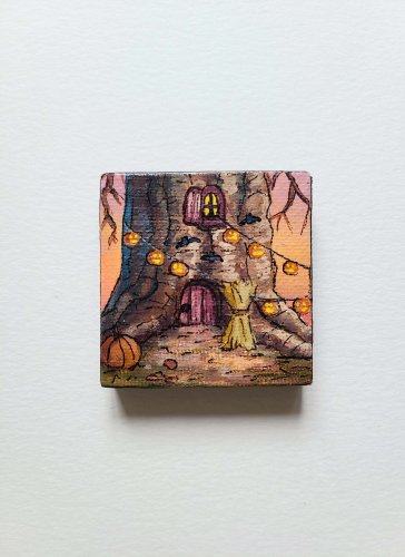 Hand-painted landscape magnets