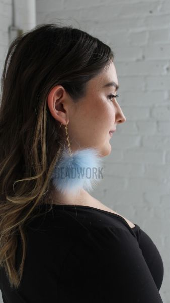 Fur Pom-Pom Earrings