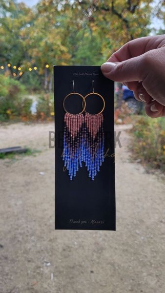 Beaded Fringe Earrings - Emily
