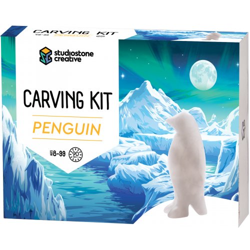 NEW! Penguin Alabaster carving kit