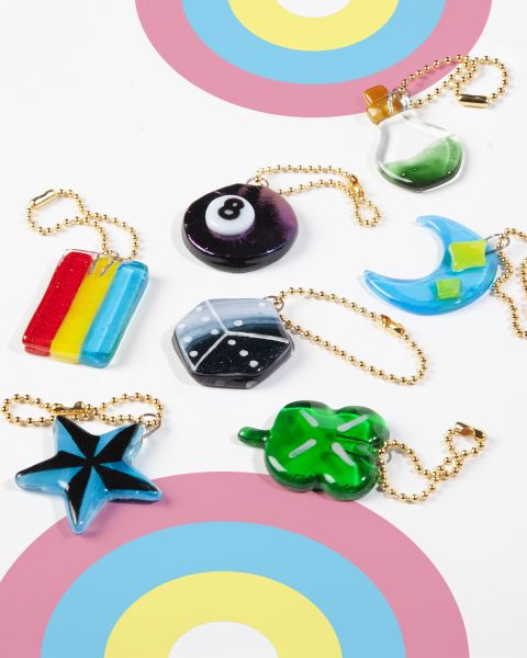 Fused Glass Lucky Charms Keychains