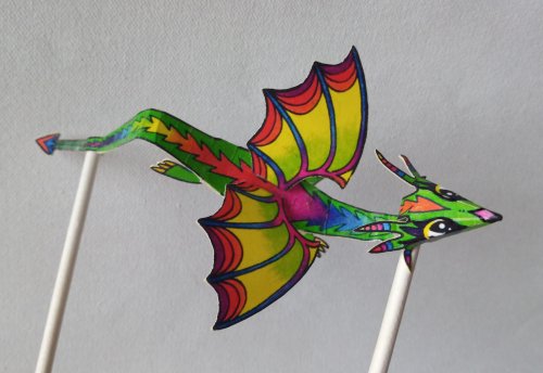 Rawr!  Swoosh and swoop, the dragon flies magically!