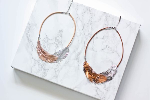 Leather Feather Necklaces